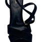 Cara Sandal Heel Suede Leather Black