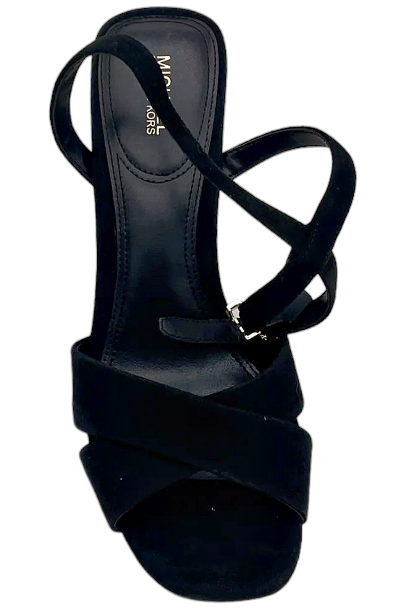 Cara Sandal Heel Suede Leather Black