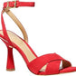 Cara Sandal Heel Suede Leather Bright Red