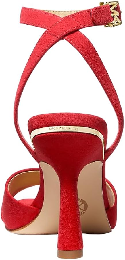 Cara Sandal Heel Suede Leather Bright Red