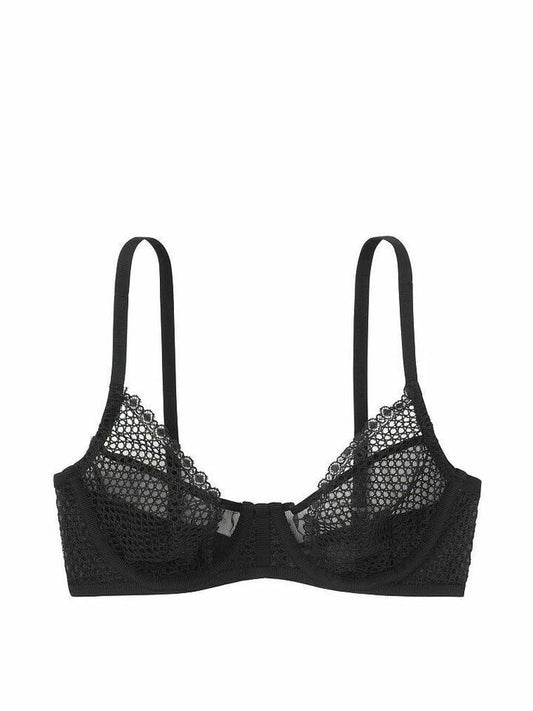 Unlined Fishnet Demi Bra