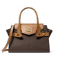 Carmen Medium Logo and Faux Leather Belted Satchel Color: BROWN