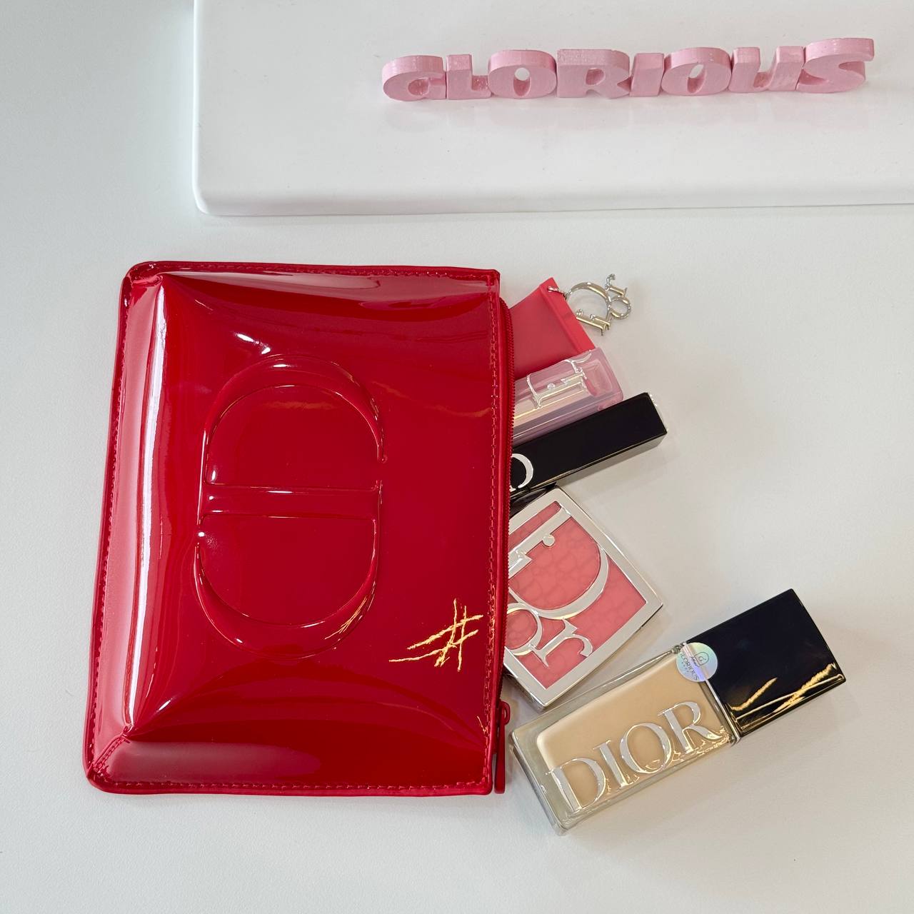 Dior Red Makeup Bag