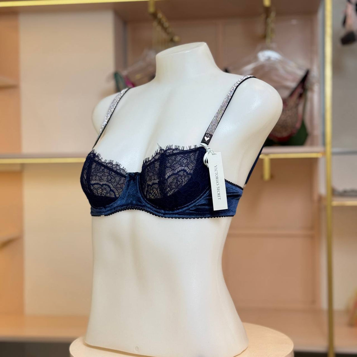 Wicked Unlined Lace & Velvet Shine Strap Balconette Bra (23),(26)