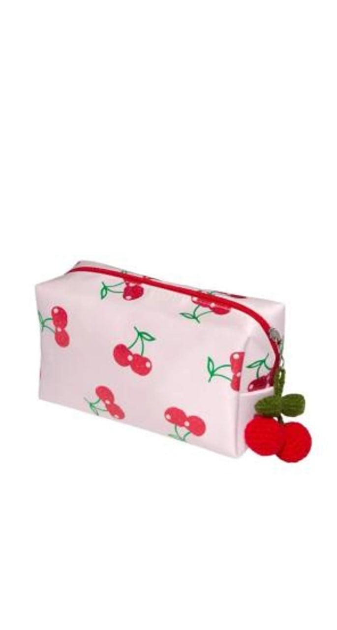 ULTA cherry print pink makeup bag