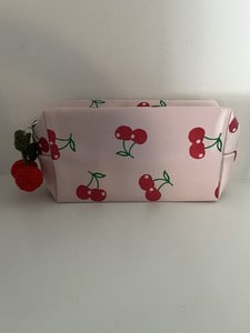 ULTA cherry print pink makeup bag