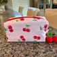 ULTA cherry print pink makeup bag