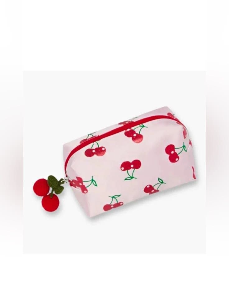 ULTA cherry print pink makeup bag