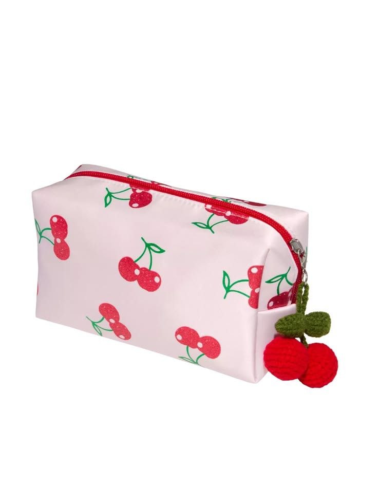 ULTA cherry print pink makeup bag